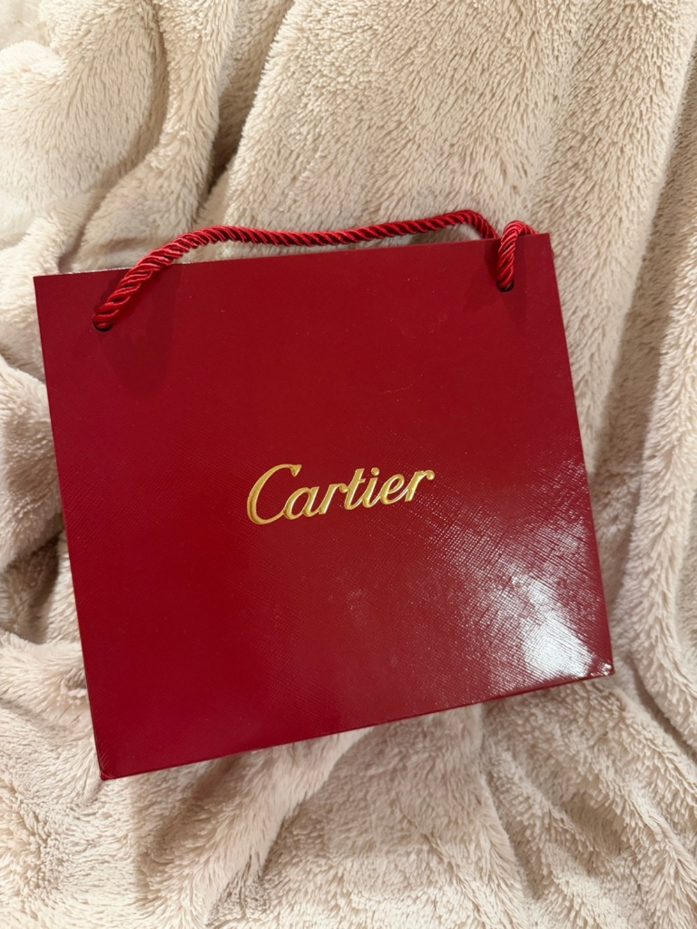 Cartier Red Mini Gift Bag with Gold Logo